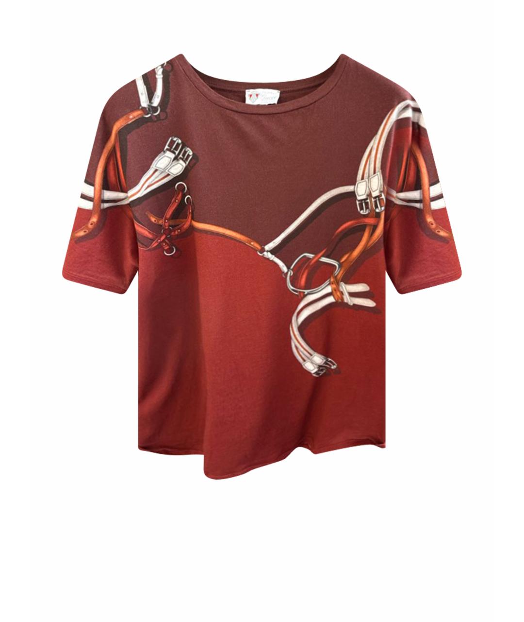 GUCCI Бордовая хлопковая футболка, фото 1