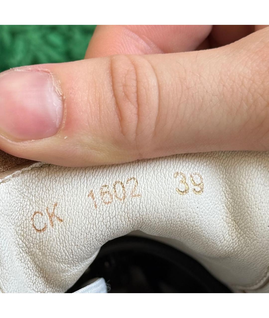 DOLCE&GABBANA Золотые кожаные кеды, фото 7