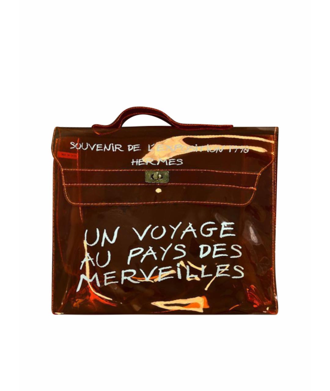 HERMES Оранжевая сумка с короткими ручками, фото 1