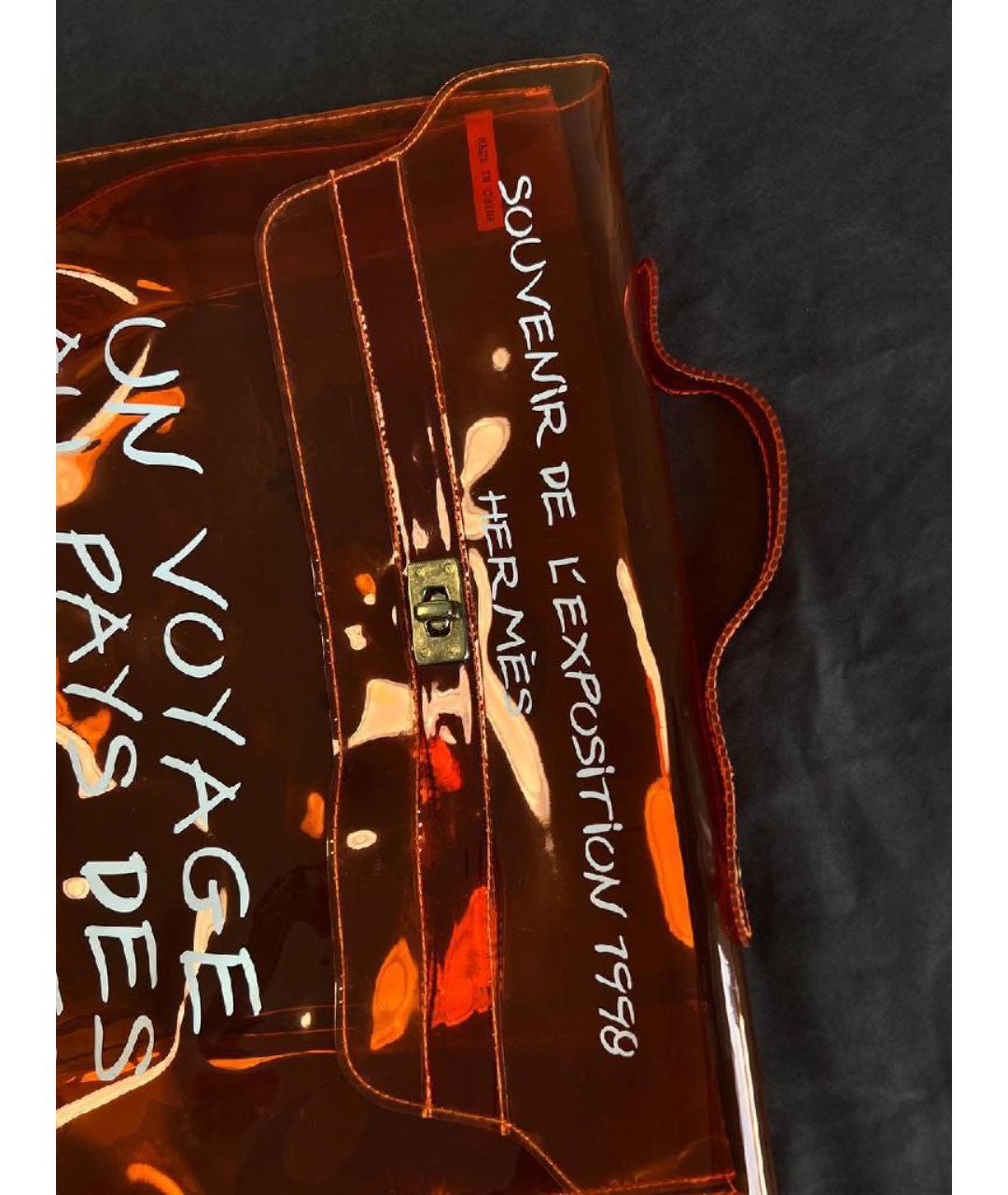 HERMES Оранжевая сумка с короткими ручками, фото 4