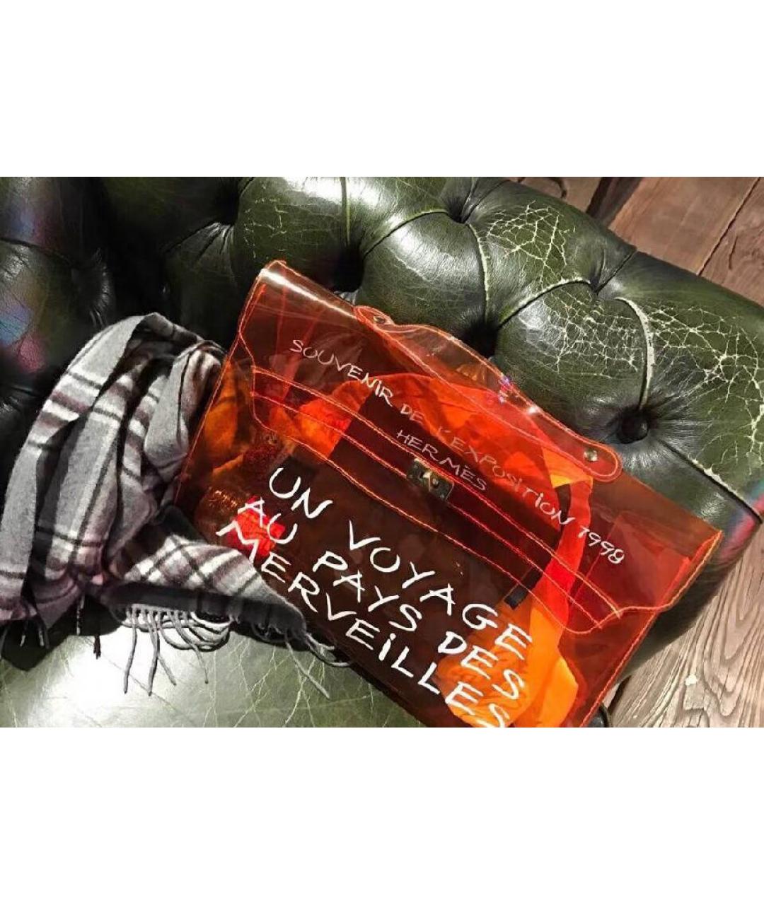 HERMES Оранжевая сумка с короткими ручками, фото 2