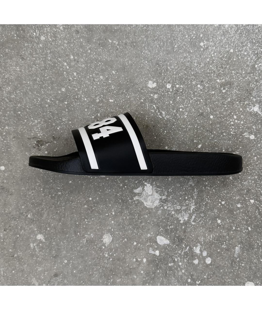 DOLCE&GABBANA Черные резиновые шлепанцы, фото 9