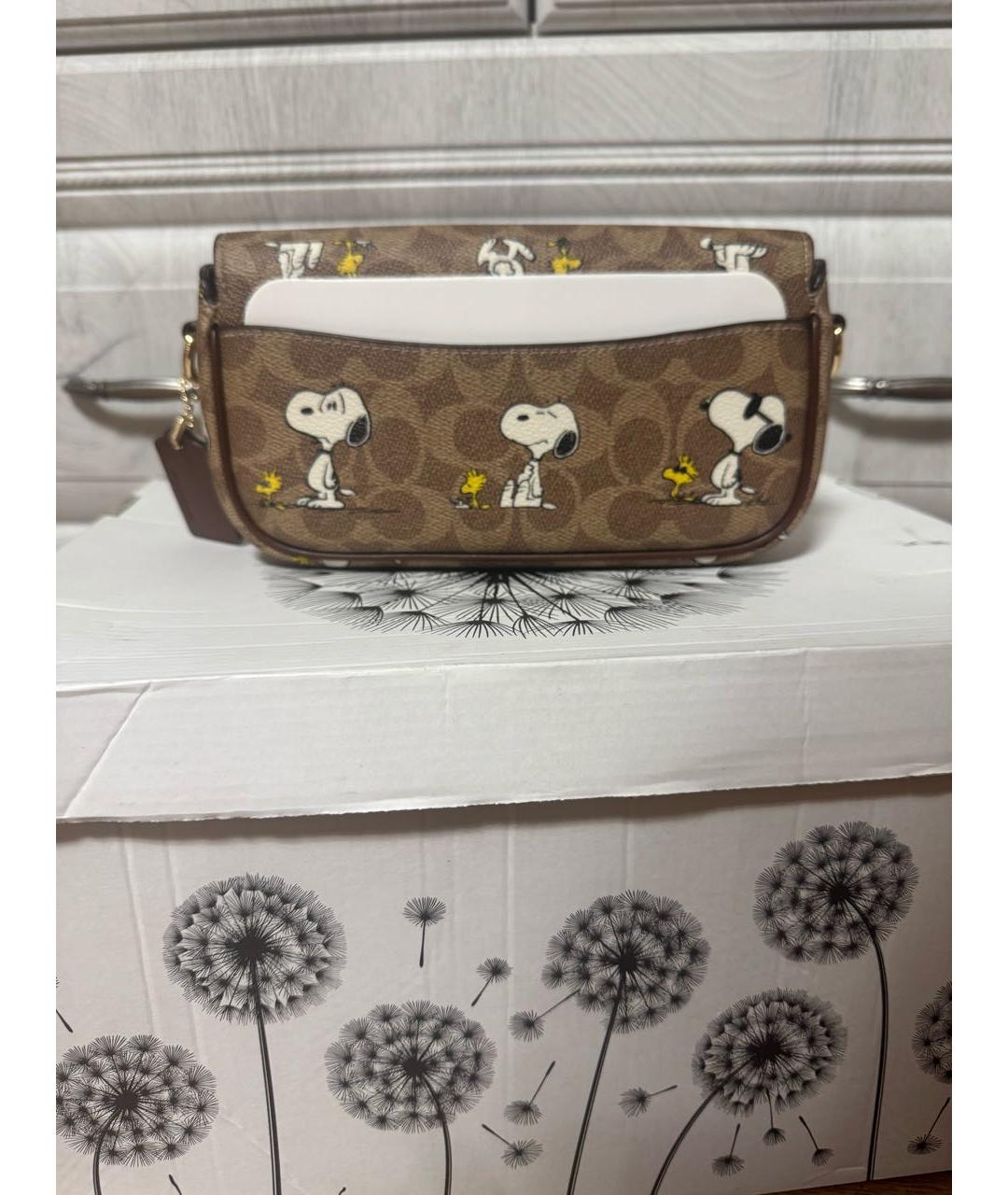 COACH Коричневая кожаная сумка через плечо, фото 3