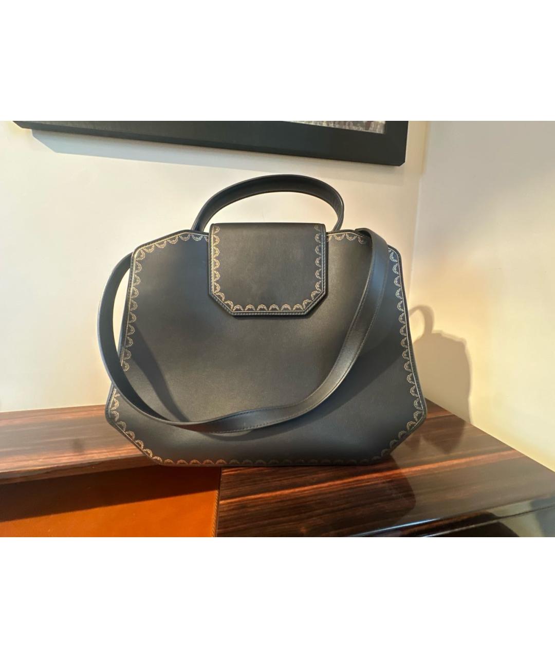 CARTIER Черная кожаная сумка тоут, фото 3