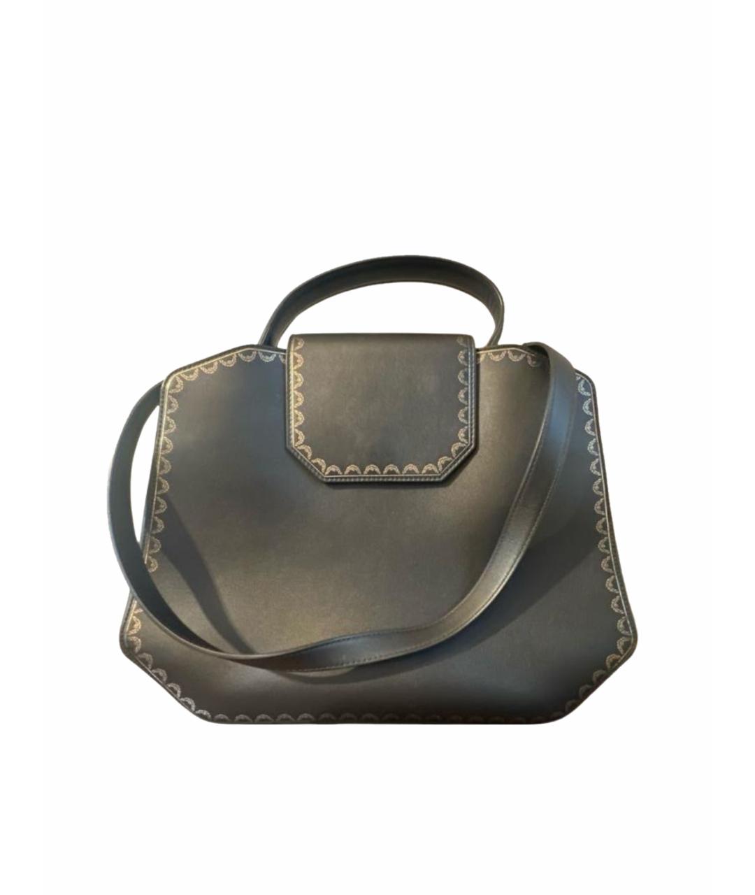 CARTIER Черная кожаная сумка тоут, фото 1