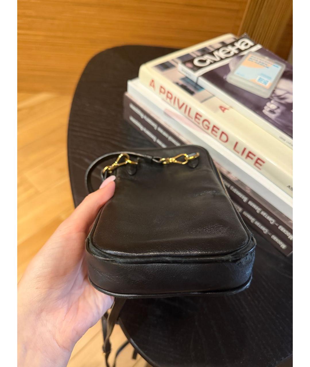 MIU MIU Черная кожаная сумка через плечо, фото 3