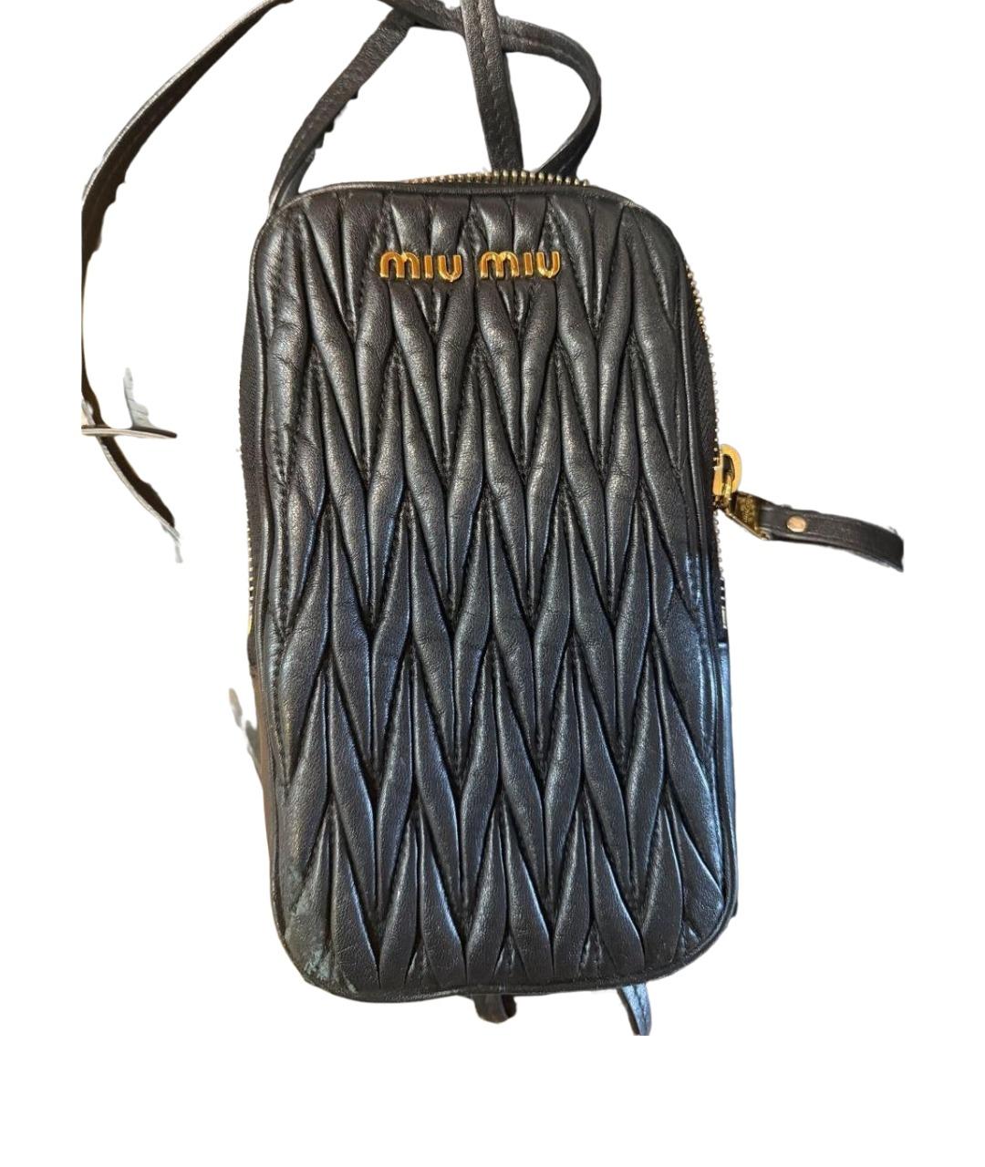 MIU MIU Черная кожаная сумка через плечо, фото 1