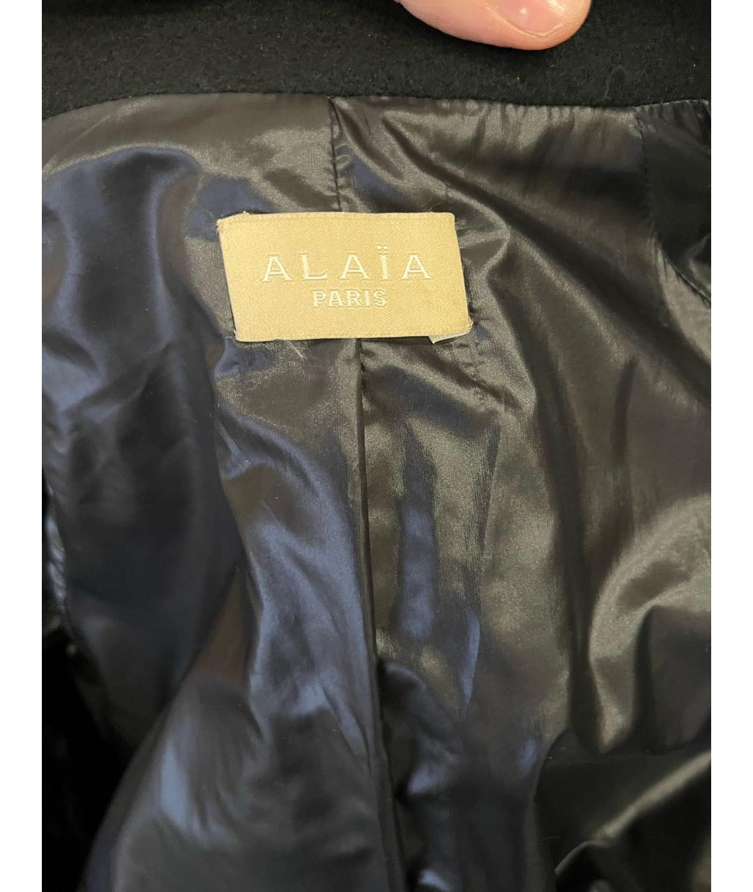 ALAIA Черное шерстяное пальто, фото 3