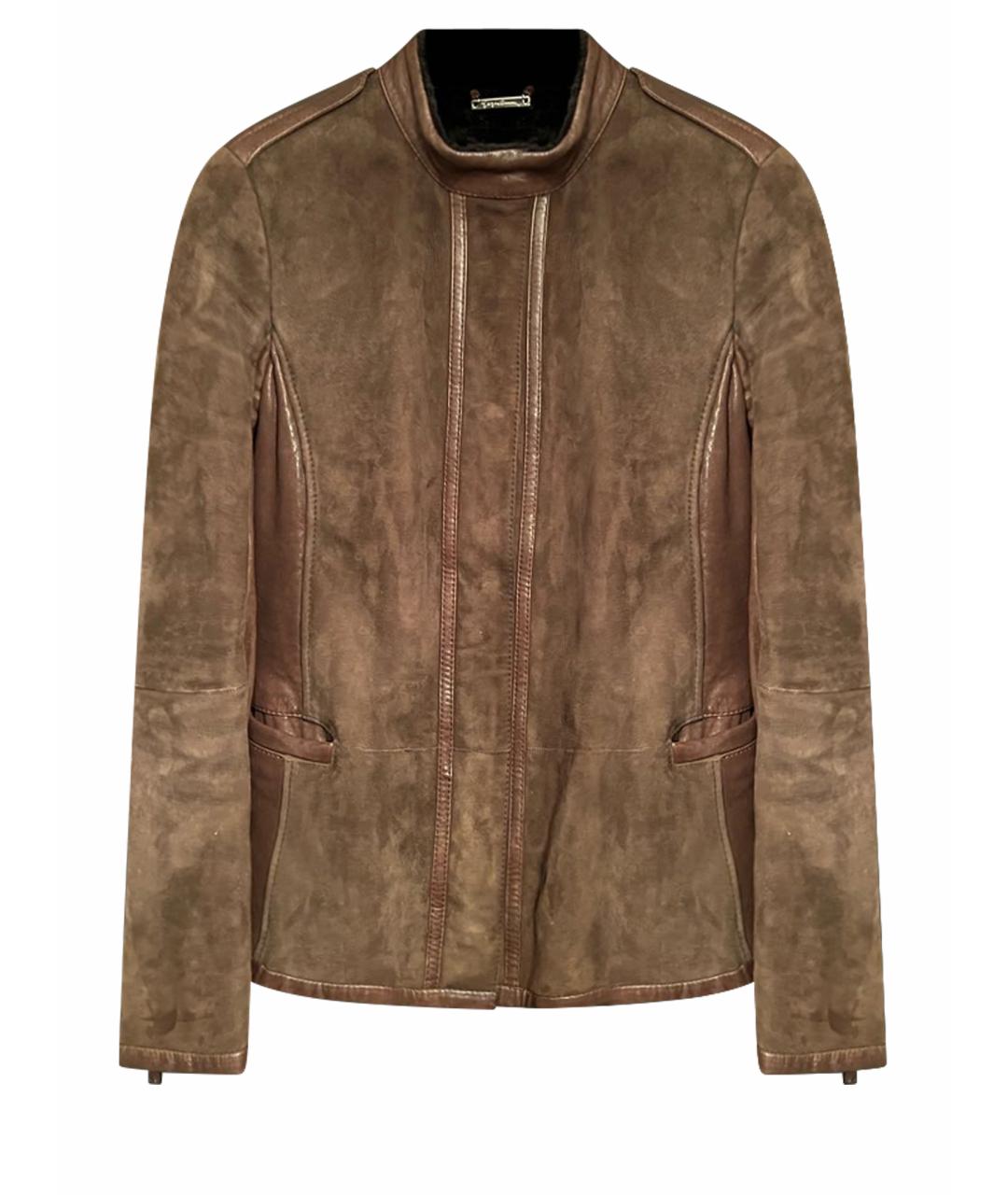 GIORGIO ARMANI Коричневая кожаная дубленка, фото 1