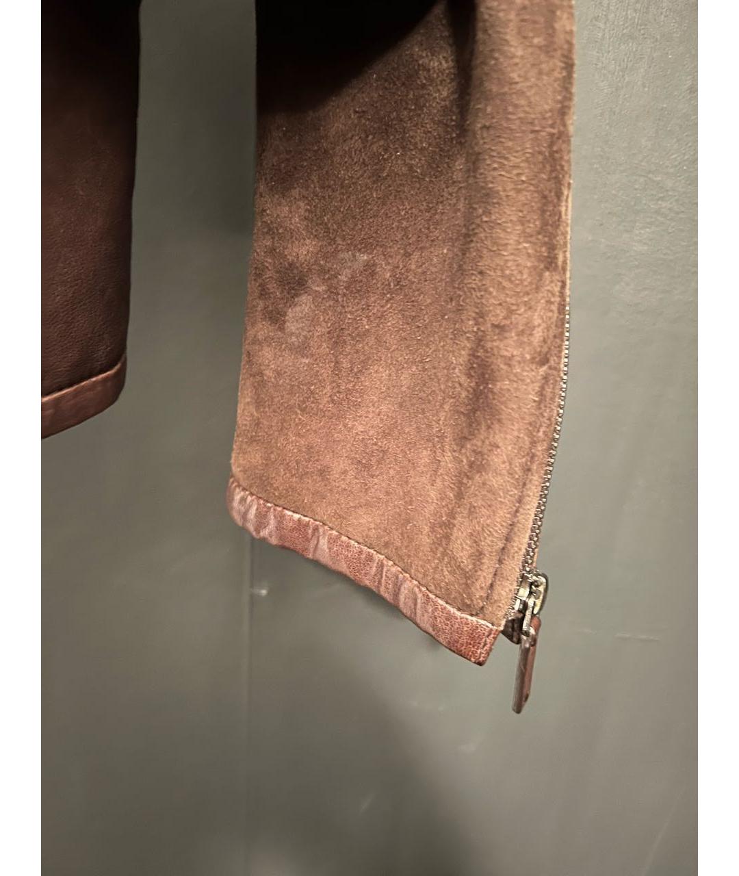 GIORGIO ARMANI Коричневая кожаная дубленка, фото 6