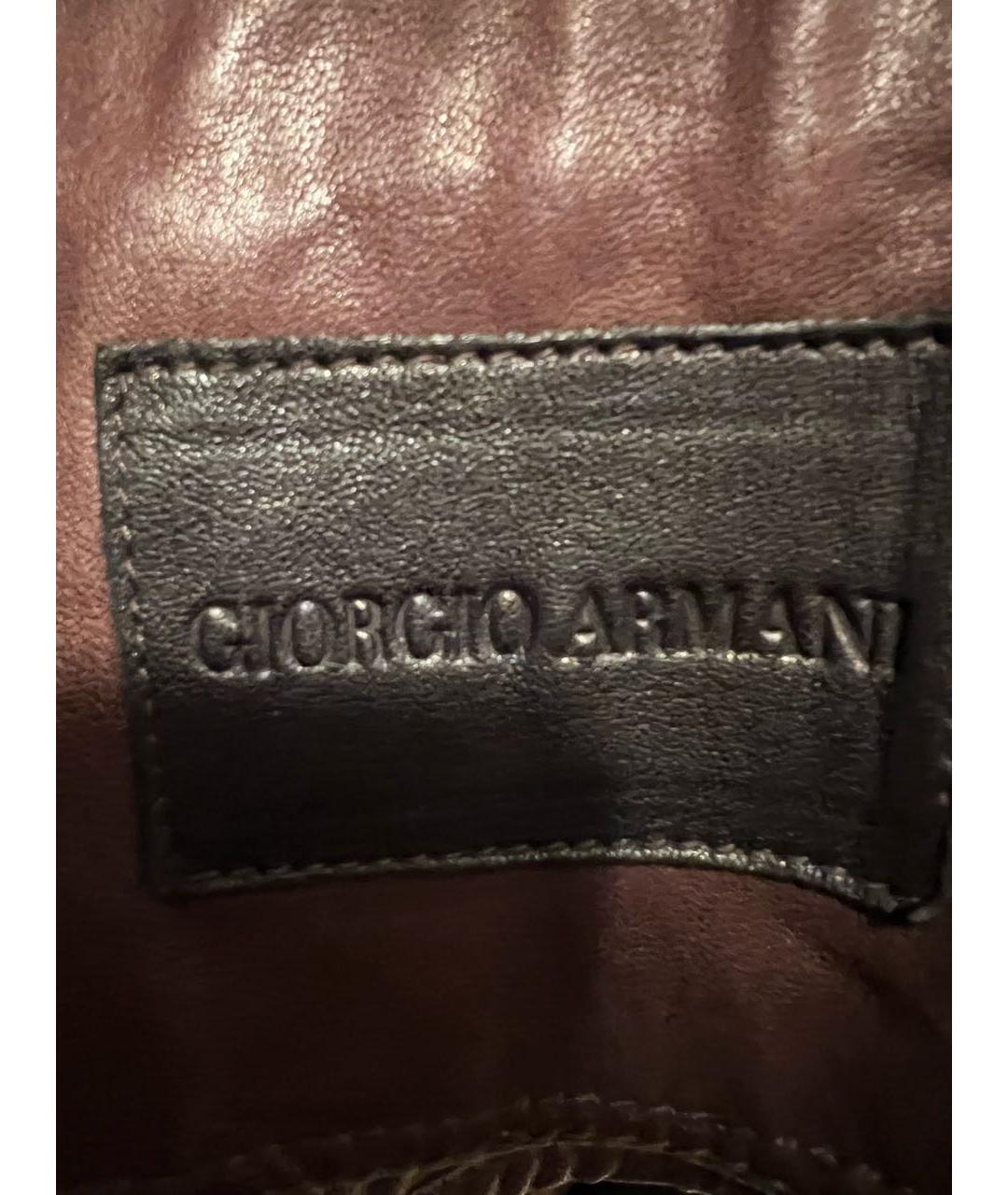 GIORGIO ARMANI Коричневая кожаная дубленка, фото 3