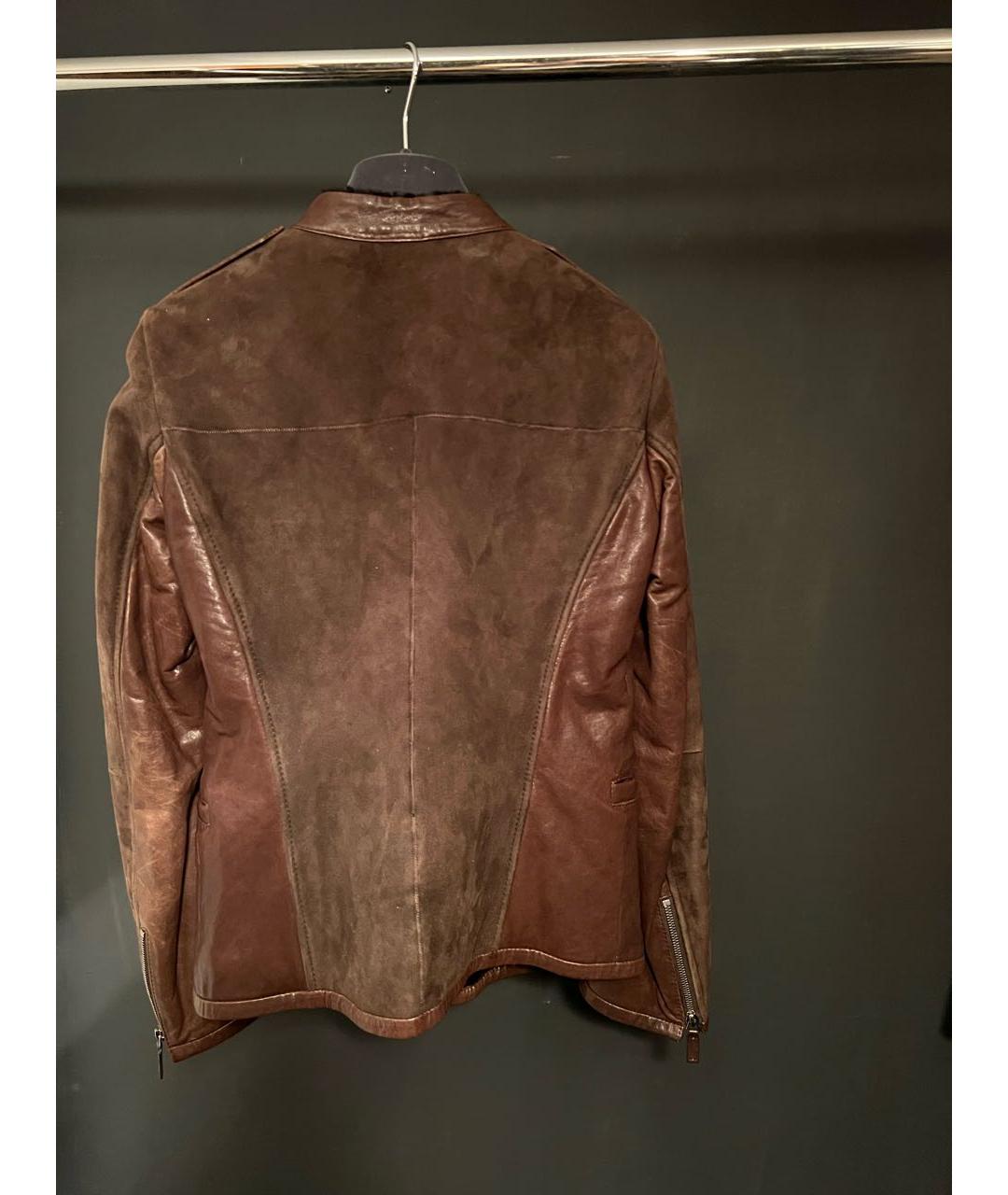 GIORGIO ARMANI Коричневая кожаная дубленка, фото 2