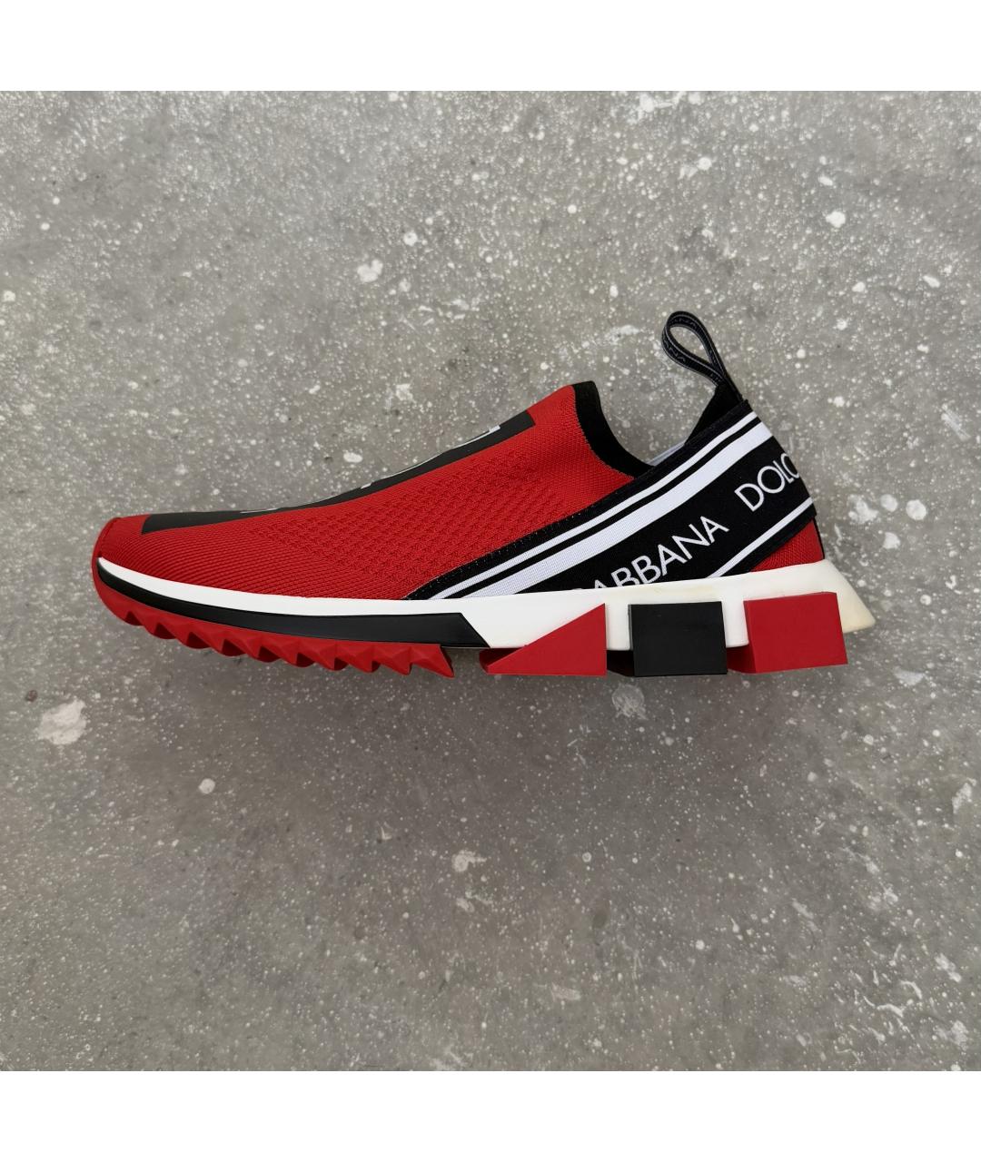DOLCE&GABBANA Красные текстильные низкие кроссовки / кеды, фото 10