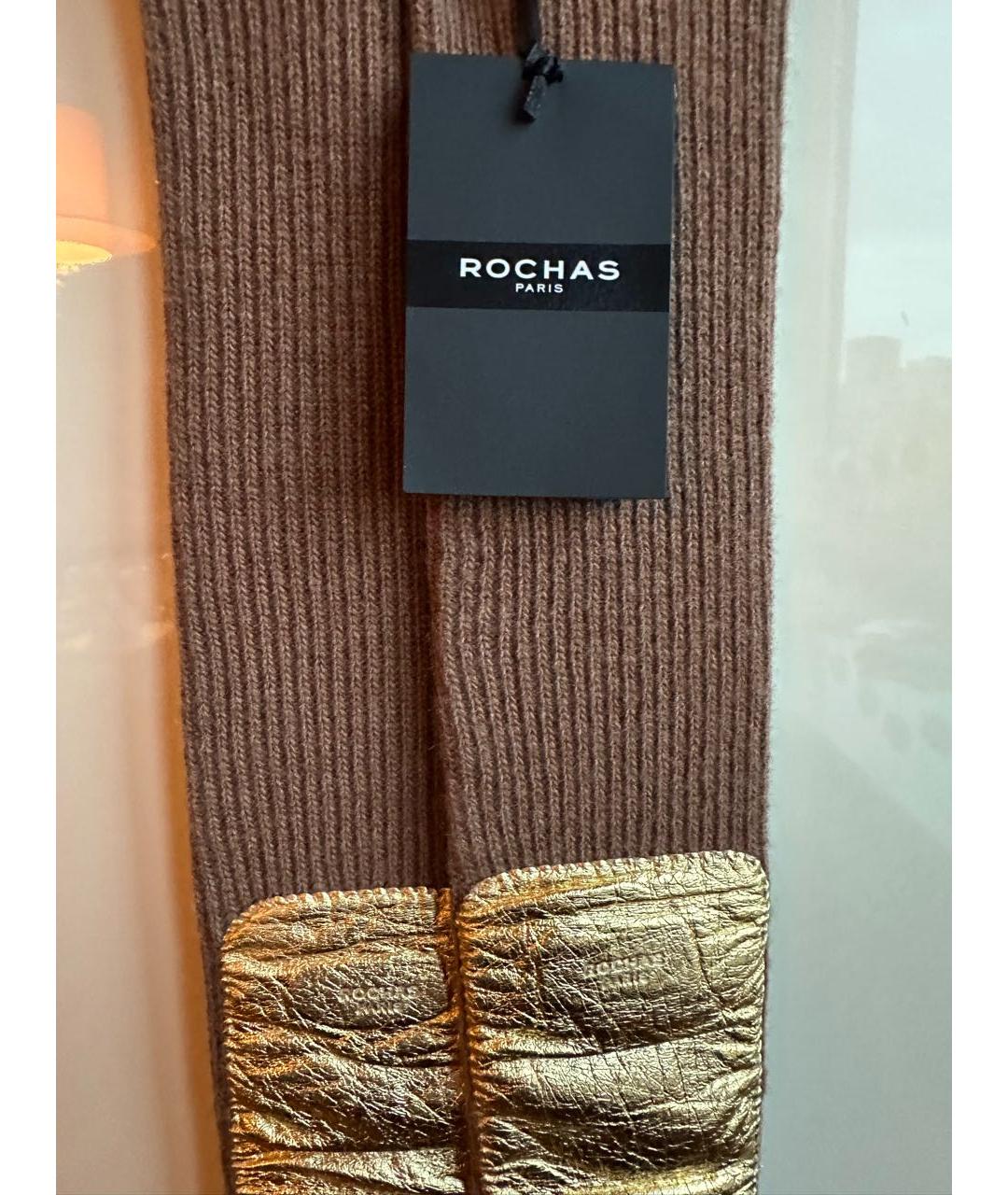 ROCHAS Коричневые шерстяные перчатки, фото 4