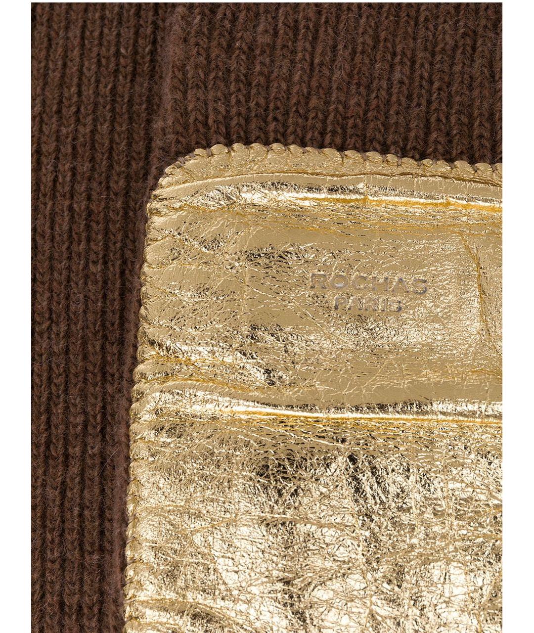 ROCHAS Коричневые шерстяные перчатки, фото 3