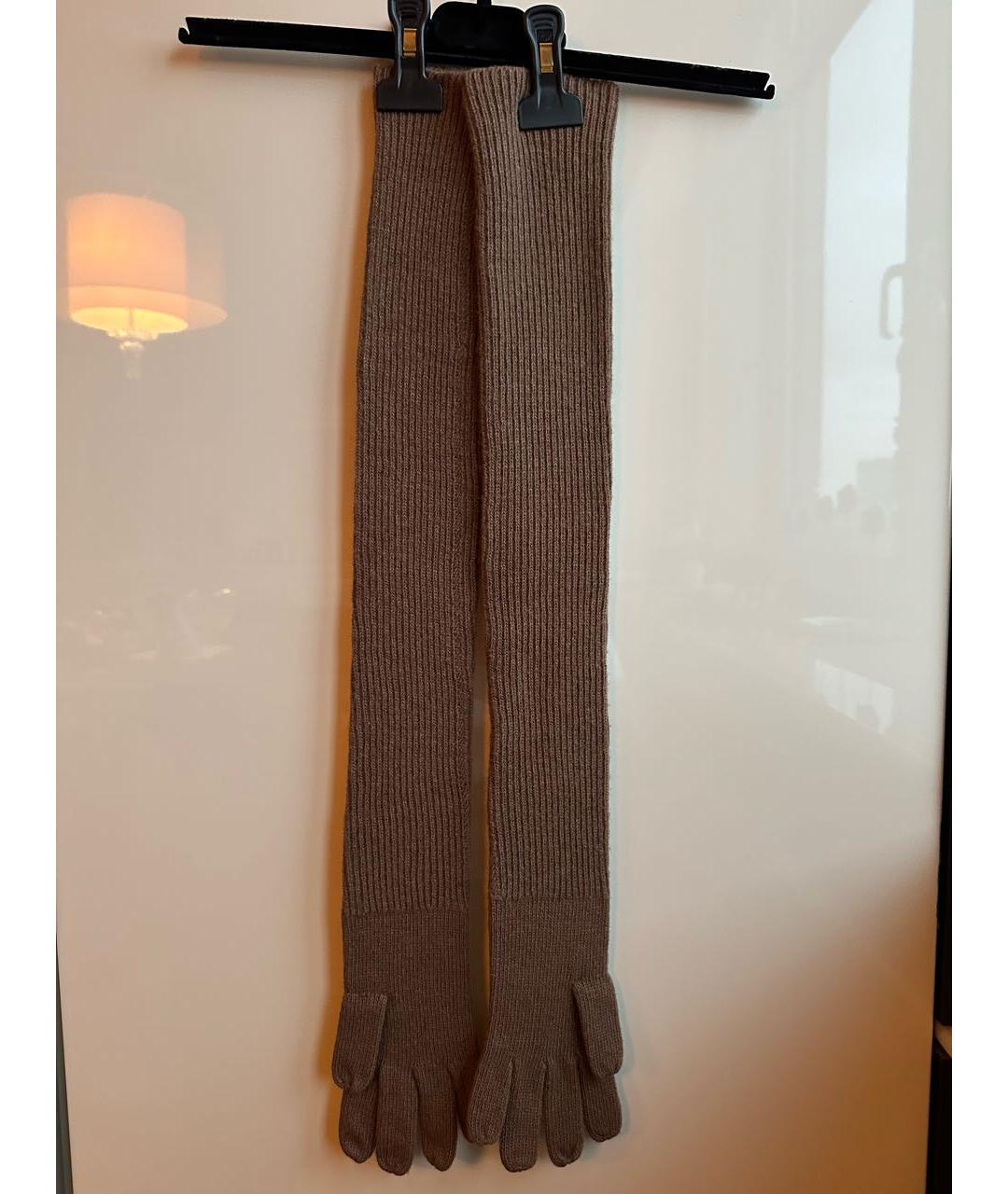 ROCHAS Коричневые шерстяные перчатки, фото 2