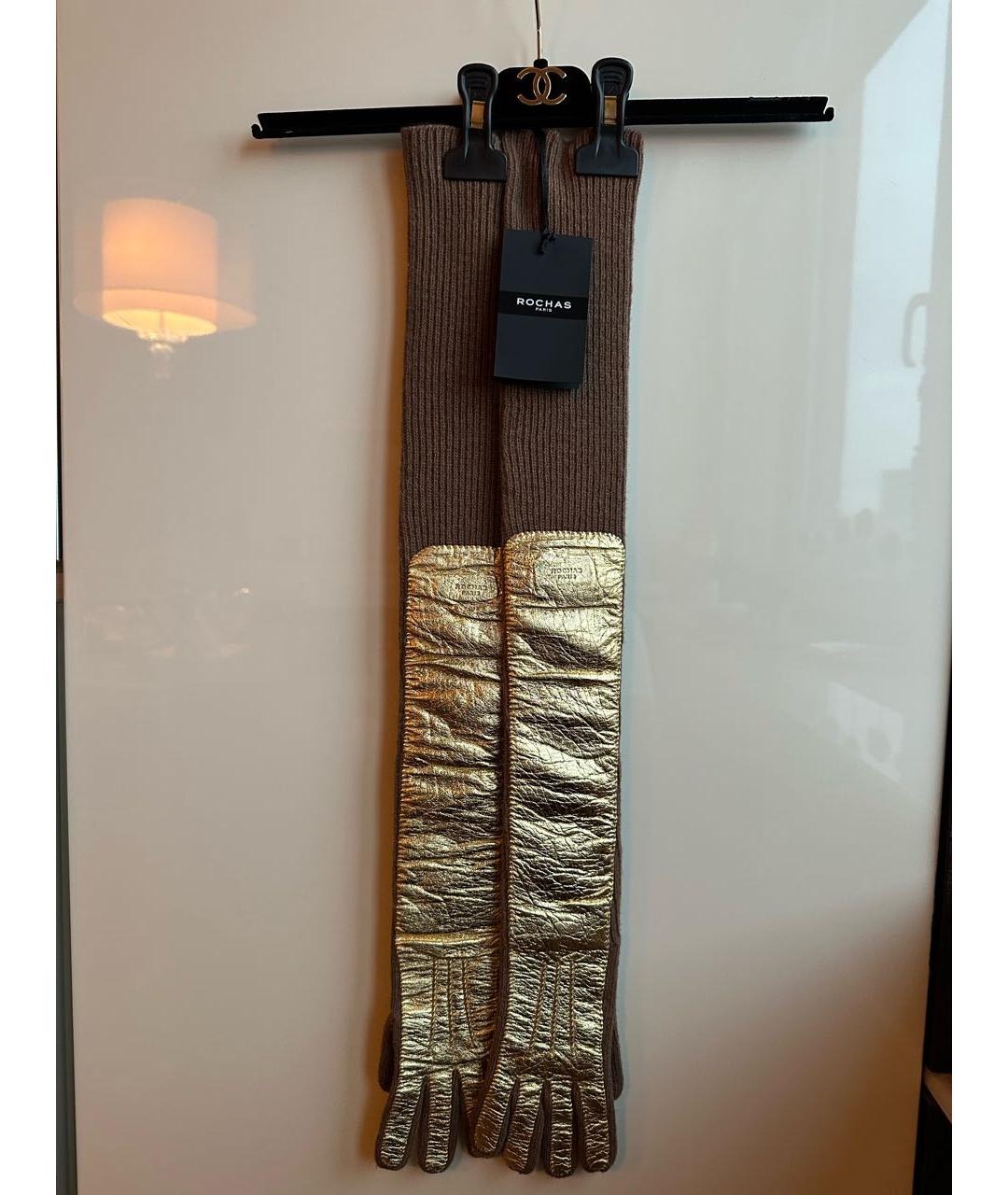 ROCHAS Коричневые шерстяные перчатки, фото 8