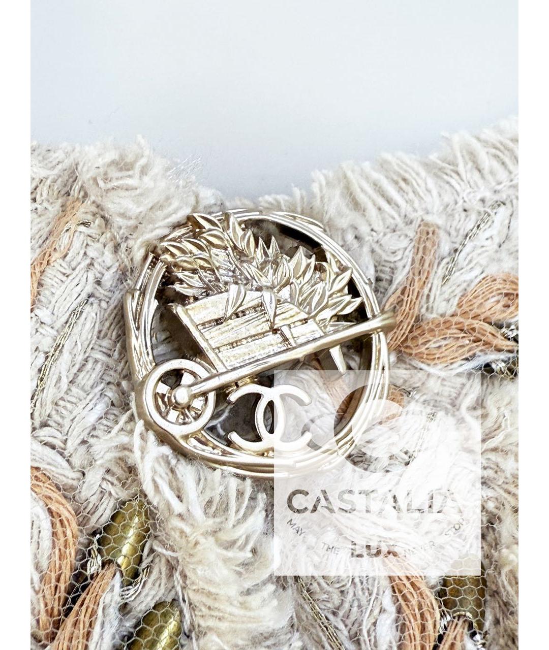 CHANEL Бежевый хлопковый жакет/пиджак, фото 6