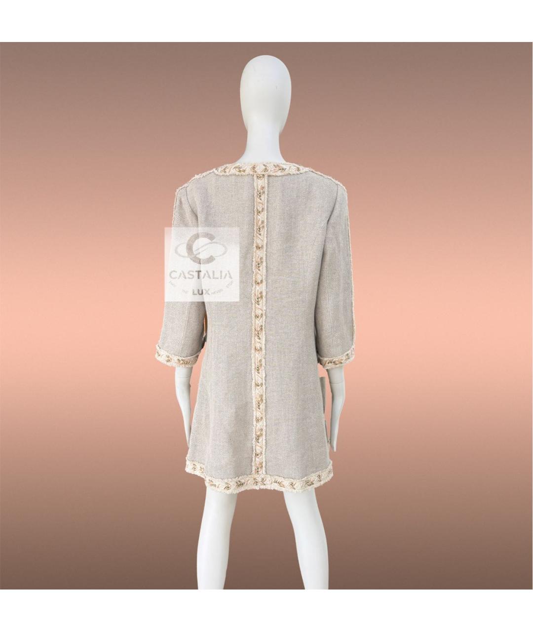 CHANEL Бежевый хлопковый жакет/пиджак, фото 8