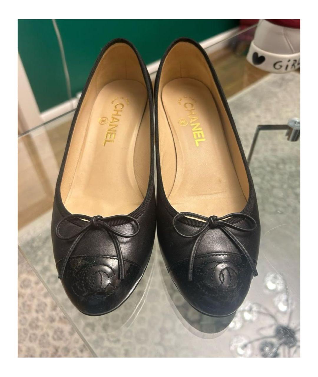 CHANEL Черные кожаные туфли, фото 2