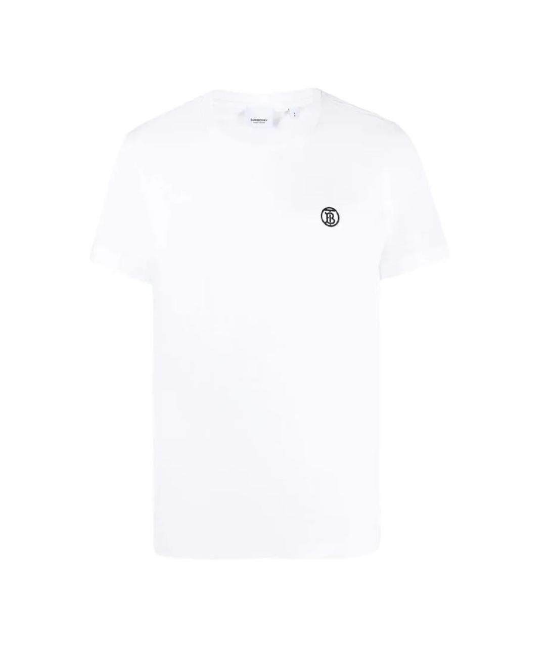 BURBERRY Белая хлопковая футболка, фото 7