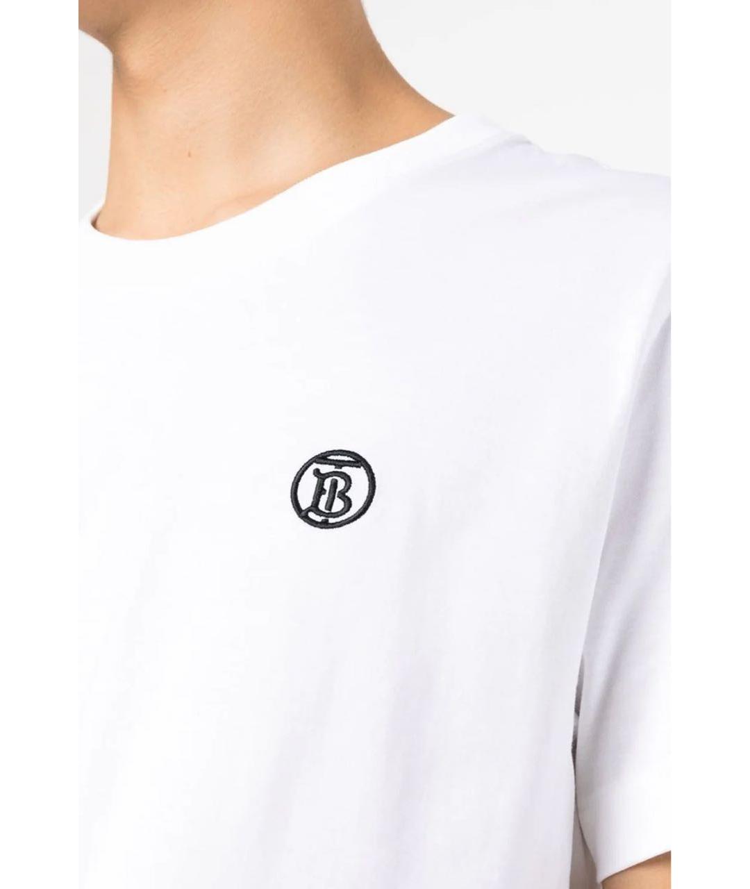 BURBERRY Белая хлопковая футболка, фото 2