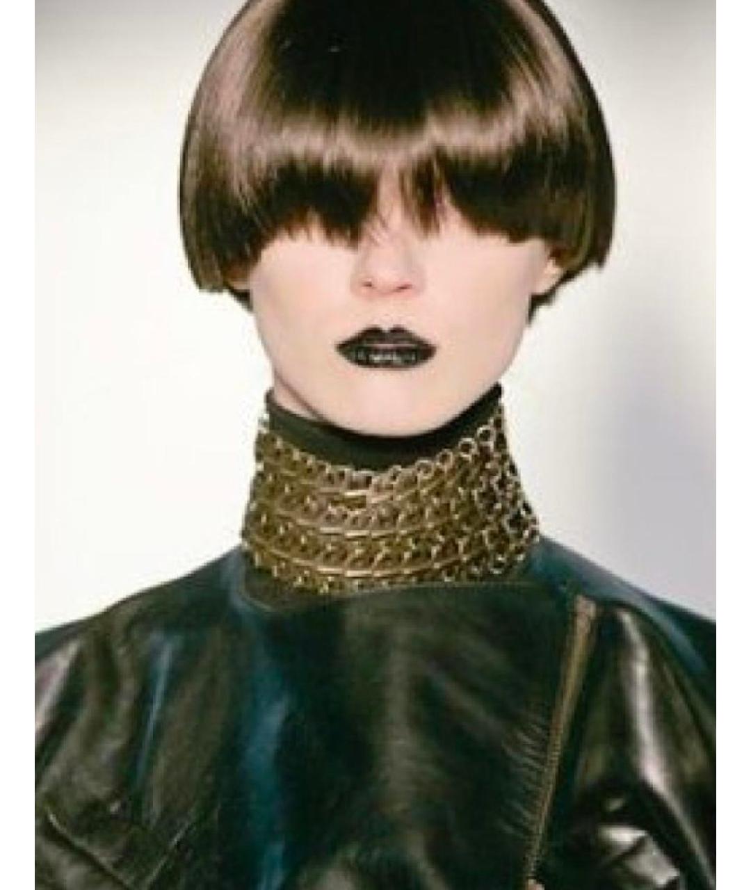 SAINT LAURENT Коричневый металлический чокер, фото 5