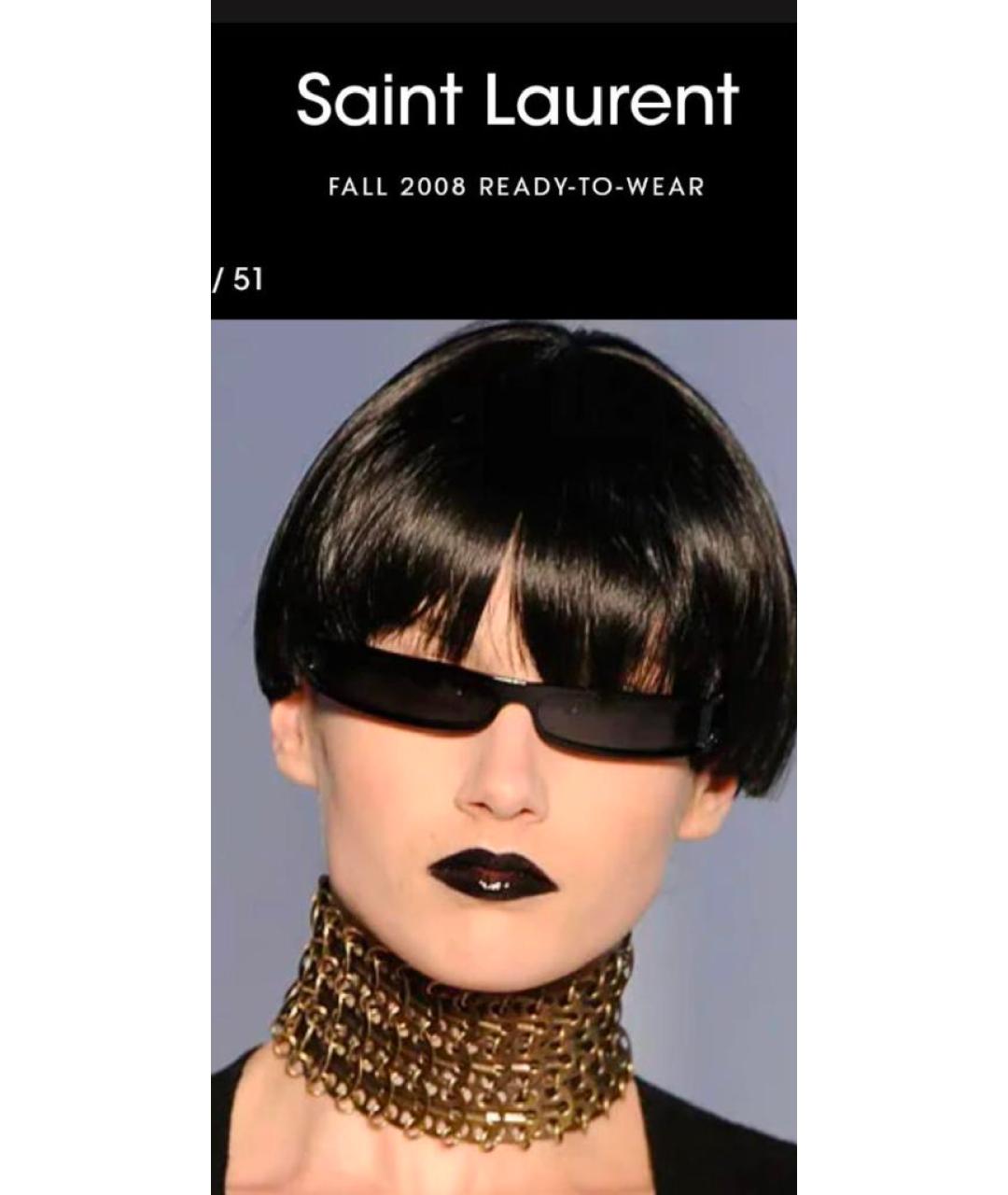 SAINT LAURENT Коричневый металлический чокер, фото 7