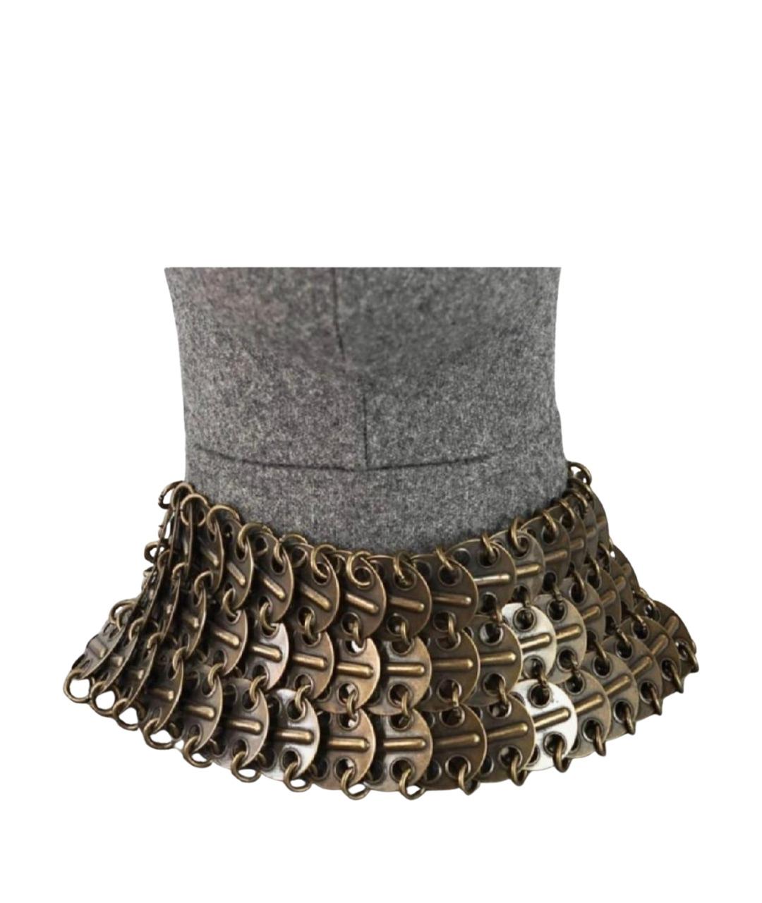 SAINT LAURENT Коричневый металлический чокер, фото 9