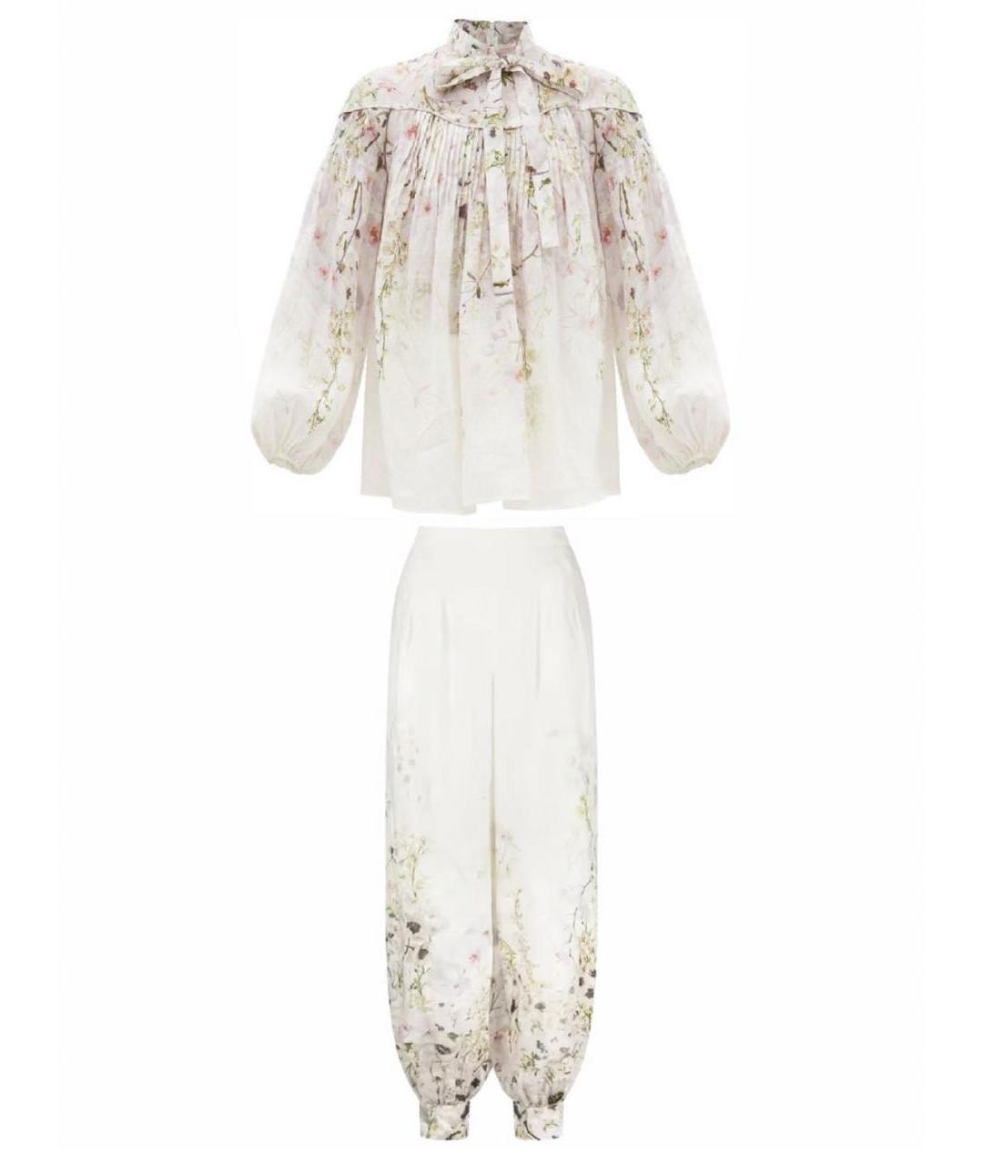 ZIMMERMANN Белый льняной костюм с брюками, фото 1