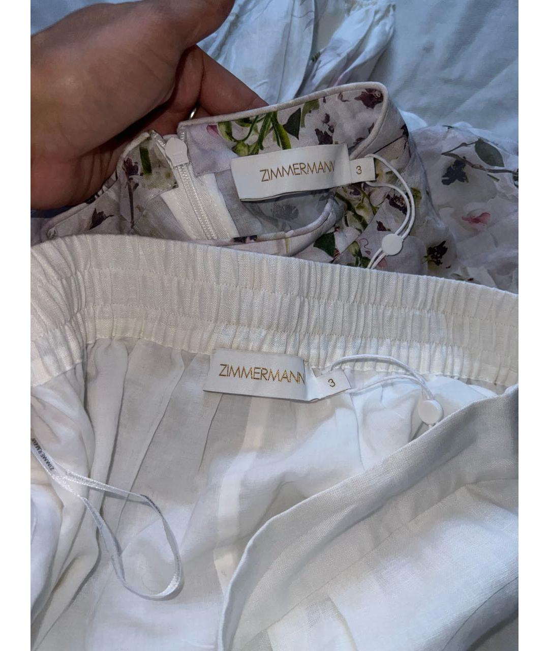 ZIMMERMANN Белый льняной костюм с брюками, фото 4