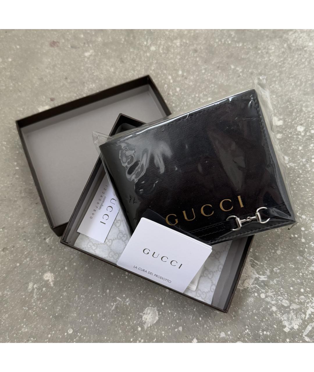 GUCCI Черный кожаный кошелек, фото 7