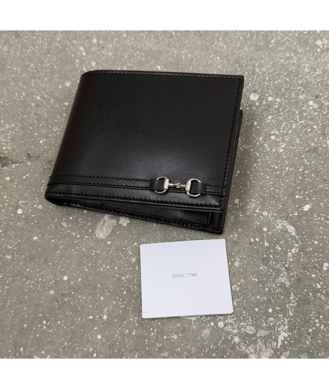 GUCCI Черный кожаный кошелек, фото 5