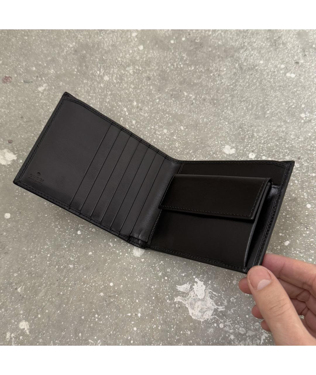 GUCCI Черный кожаный кошелек, фото 4