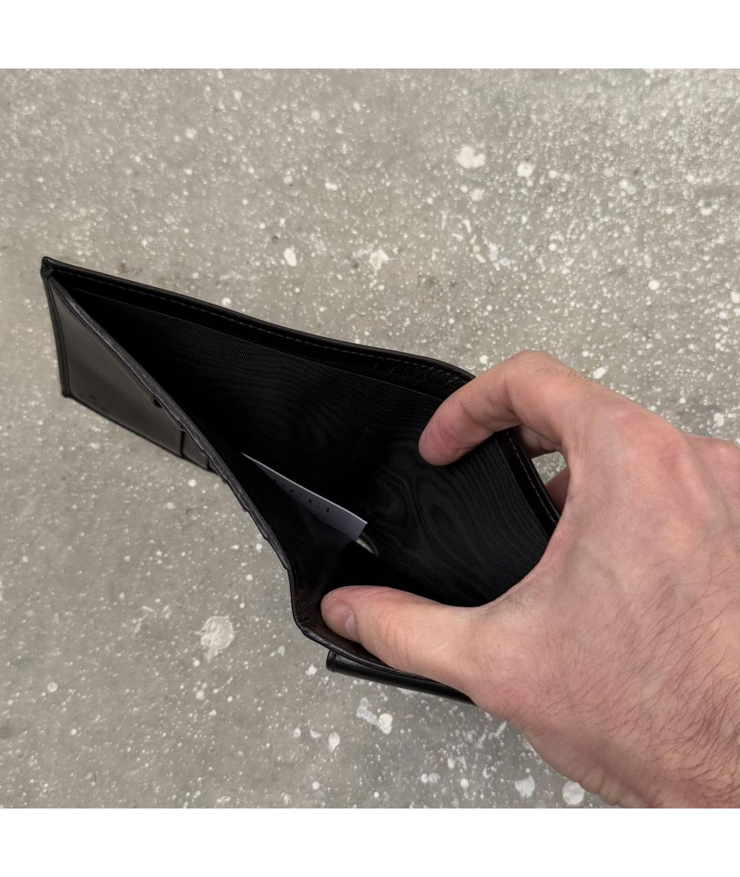 GUCCI Черный кожаный кошелек, фото 6