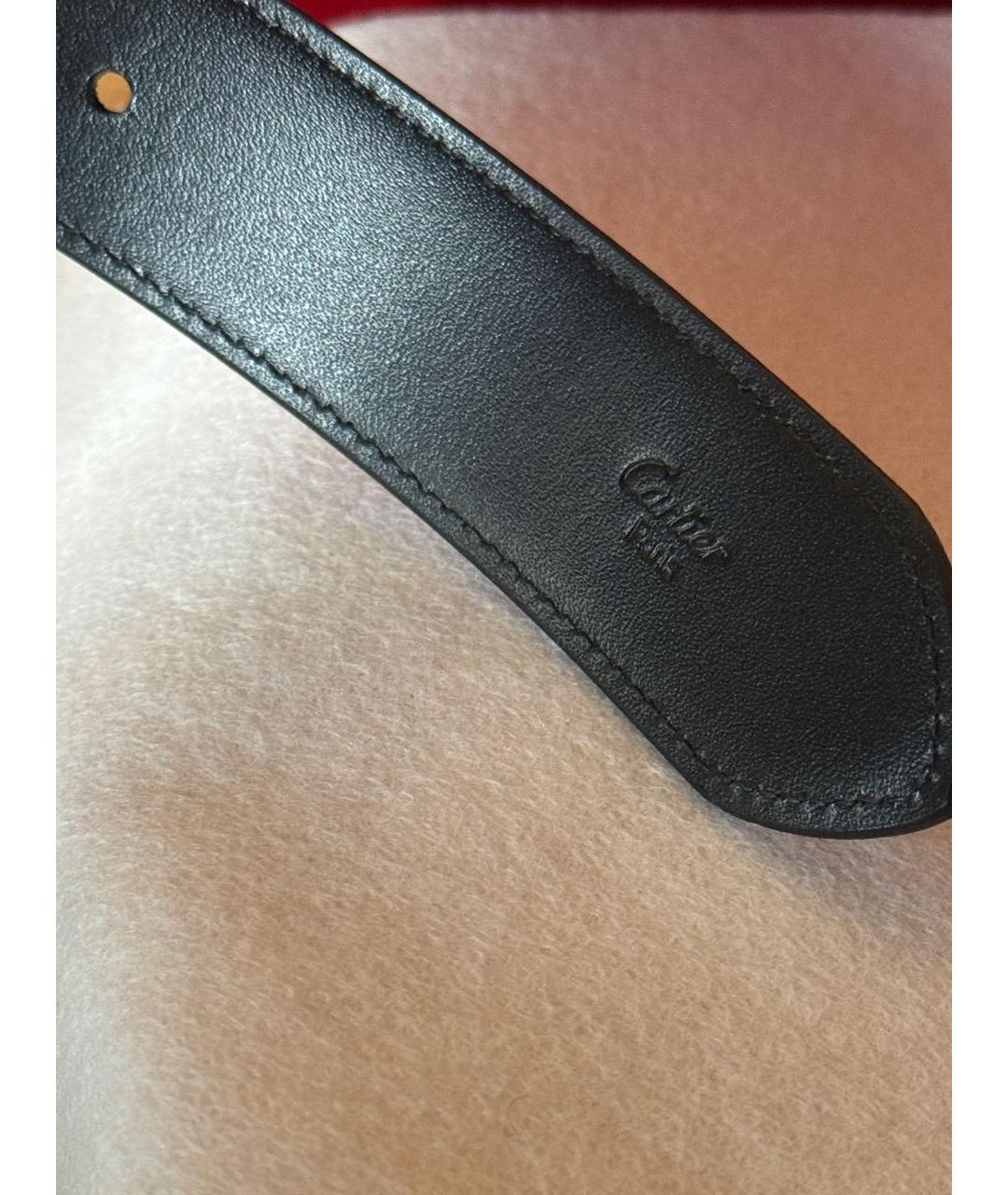 CARTIER Черный кожаный ремень, фото 3