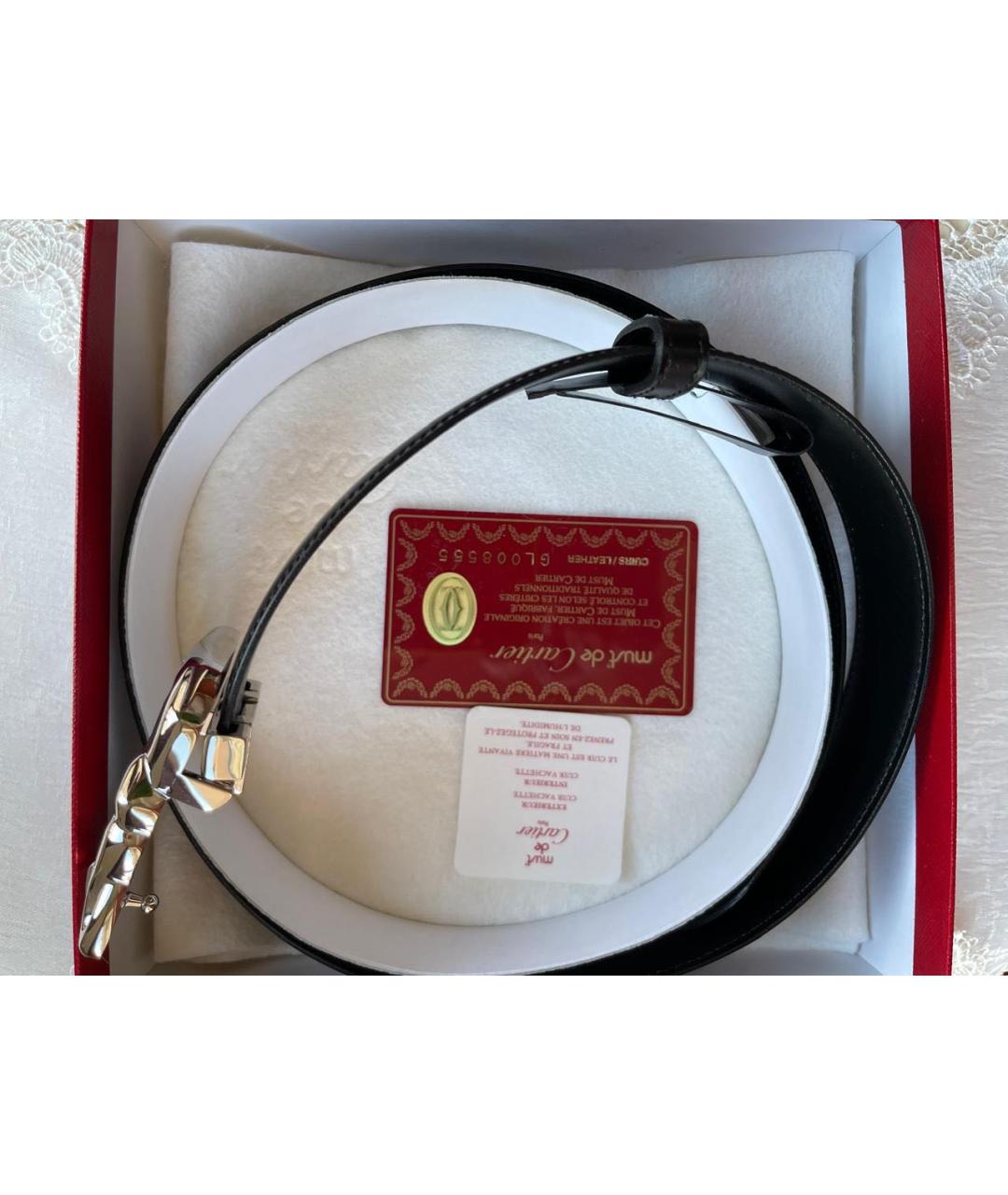 CARTIER Черный кожаный ремень, фото 7