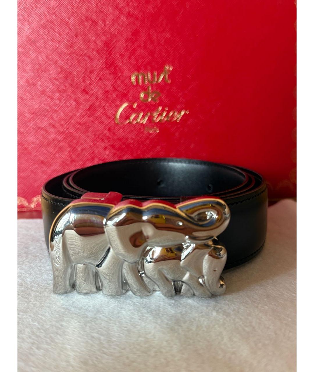 CARTIER Черный кожаный ремень, фото 8