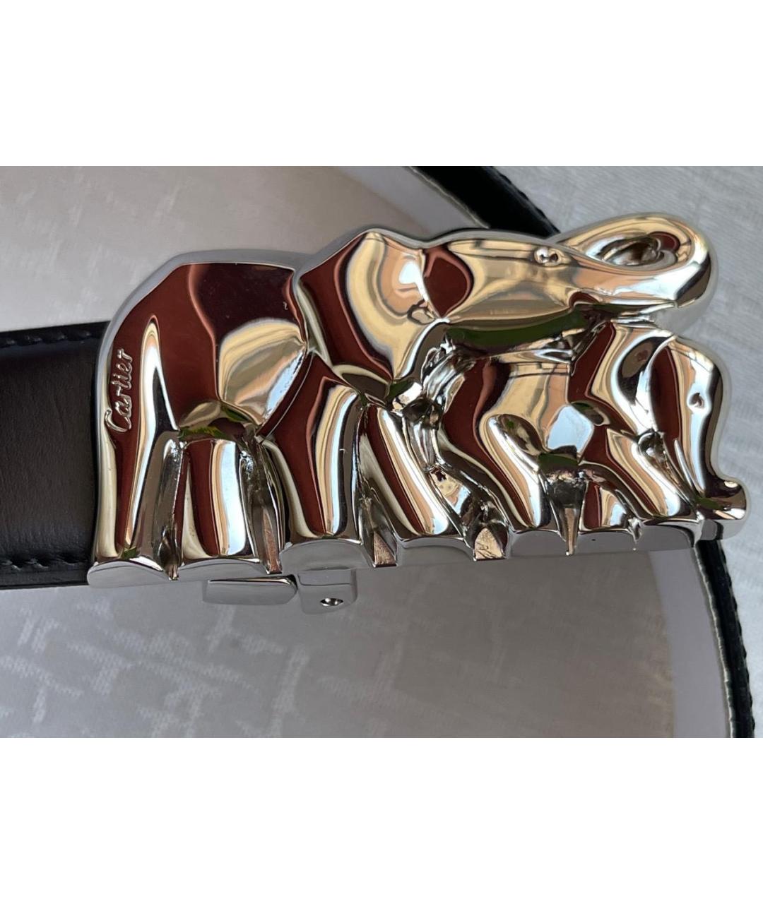 CARTIER Черный кожаный ремень, фото 5