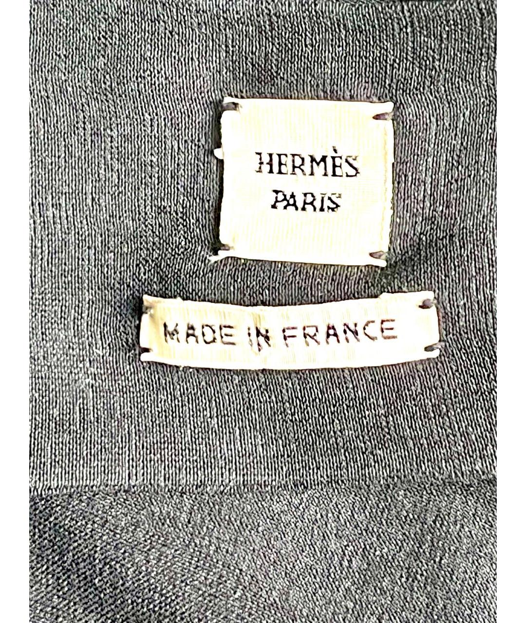 HERMES Черное шелковое повседневное платье, фото 7