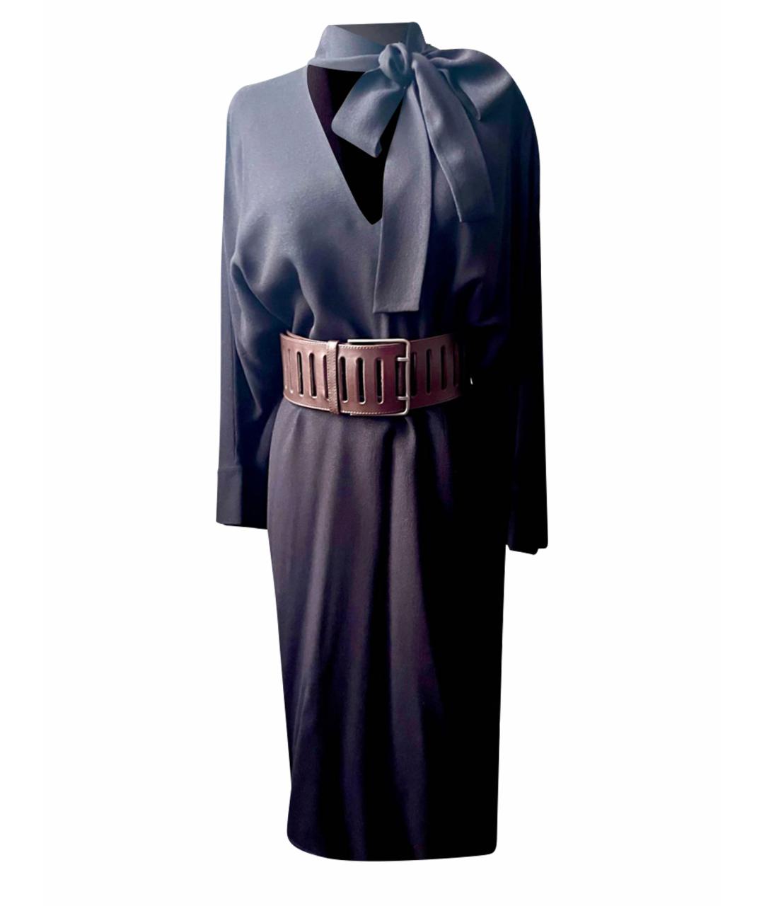 HERMES Черное шелковое повседневное платье, фото 1