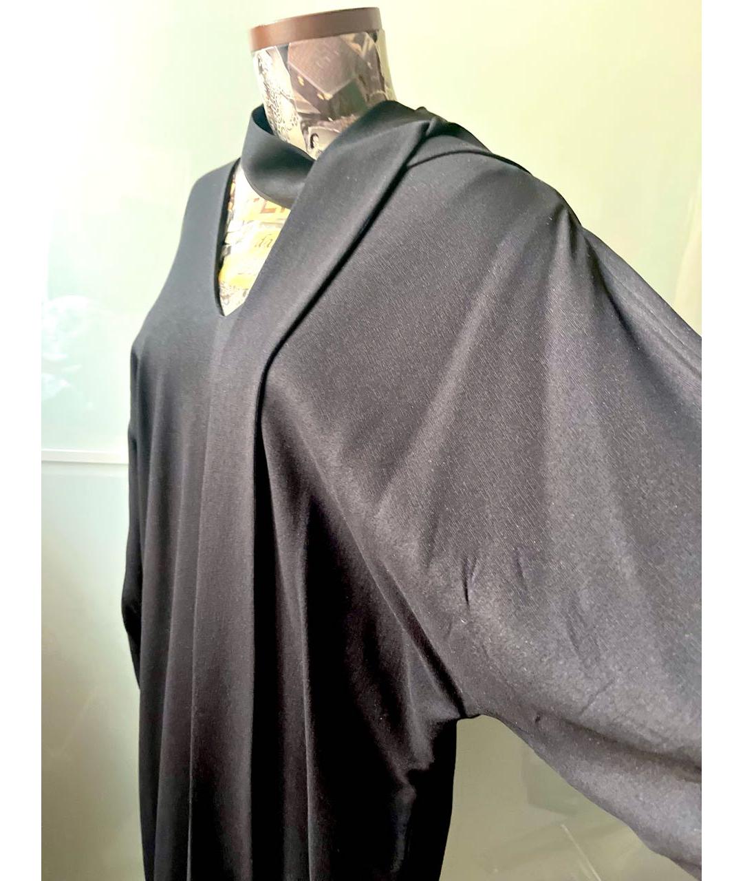 HERMES Черное шелковое повседневное платье, фото 4