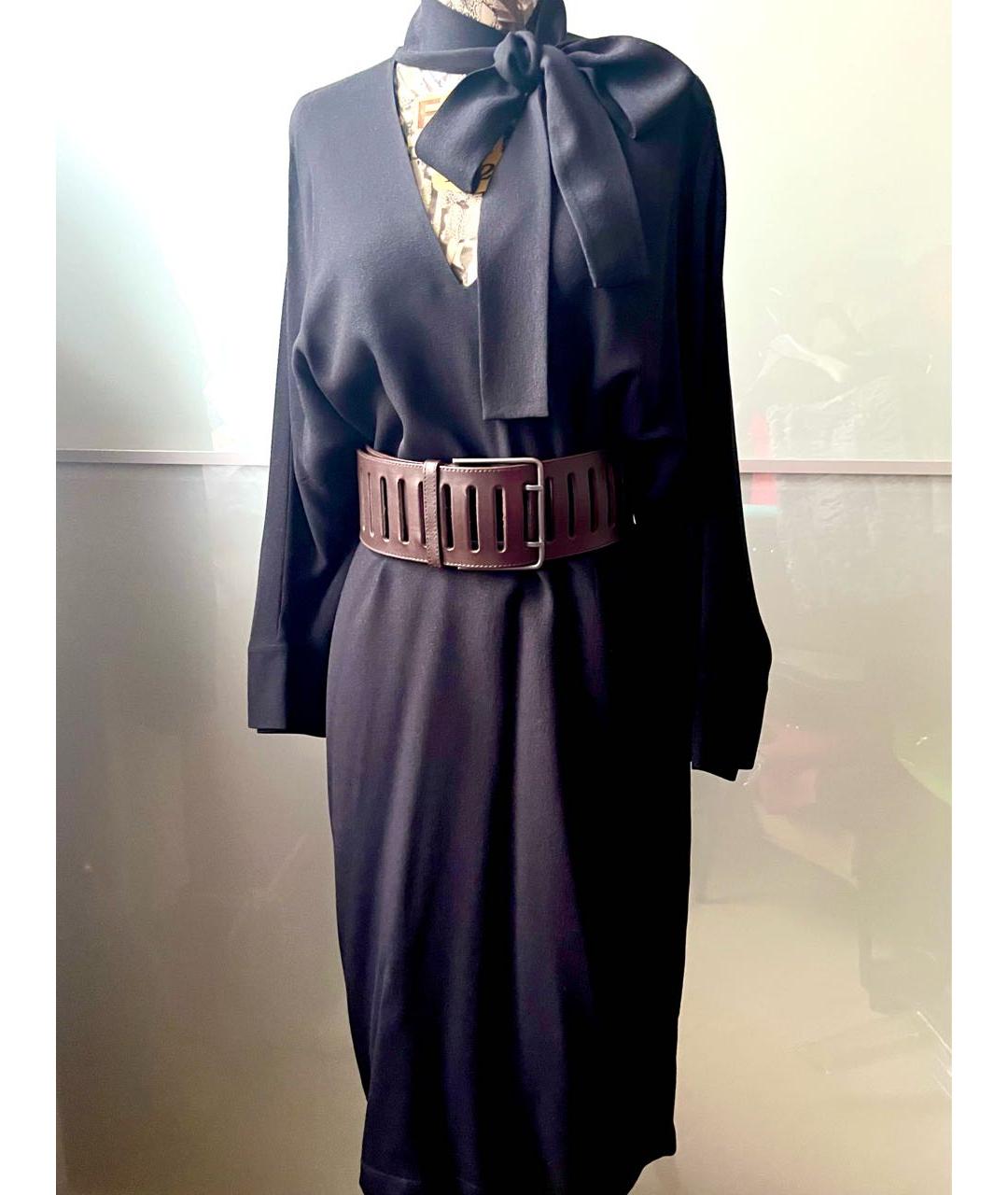 HERMES Черное шелковое повседневное платье, фото 9