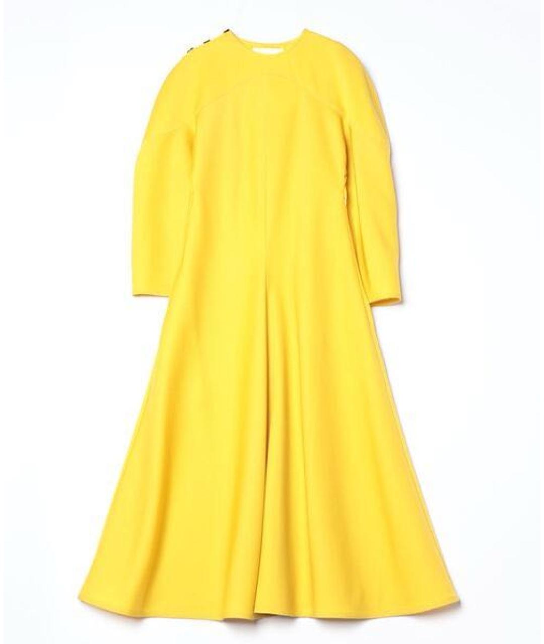 JIL SANDER Желтое хлопковое вечернее платье, фото 3