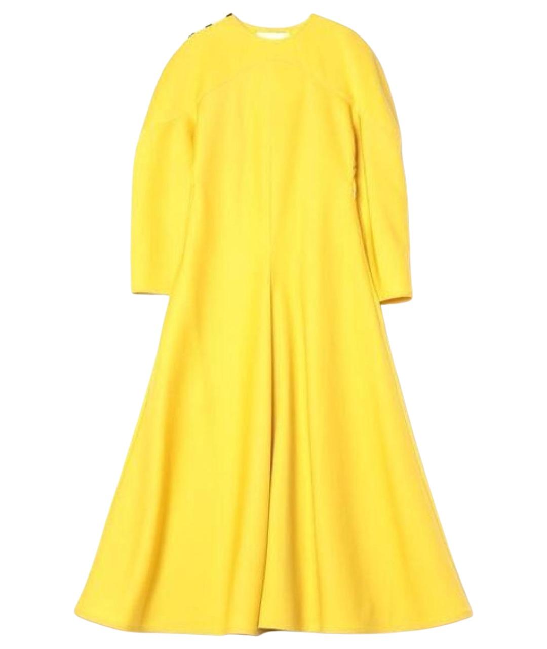 JIL SANDER Желтое хлопковое вечернее платье, фото 1