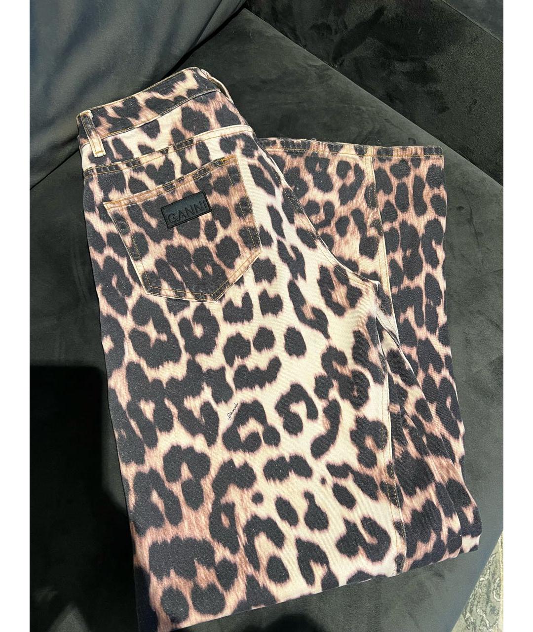 GANNI Коричневые хлопковые прямые джинсы, фото 3