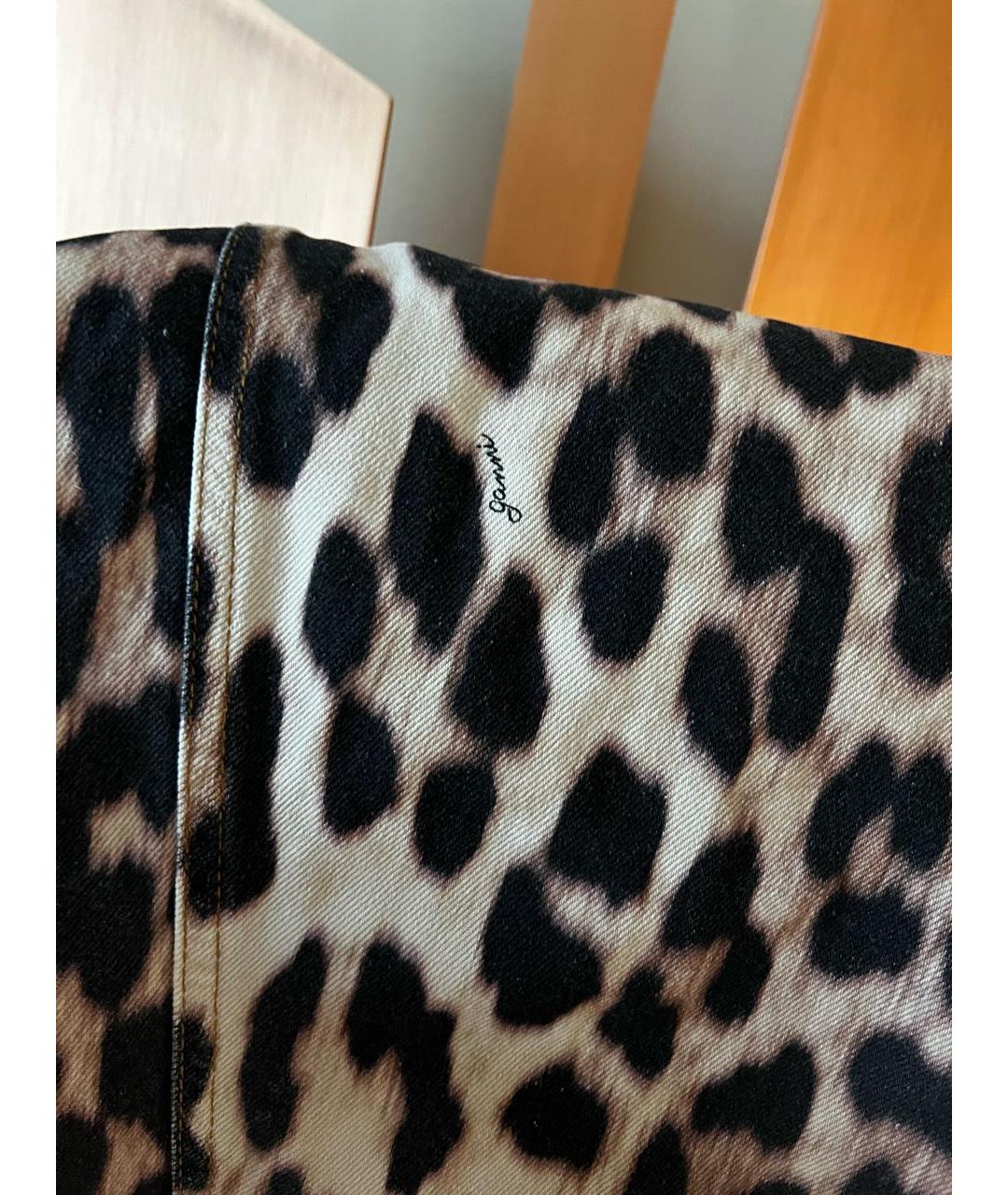 GANNI Коричневые хлопковые прямые джинсы, фото 5