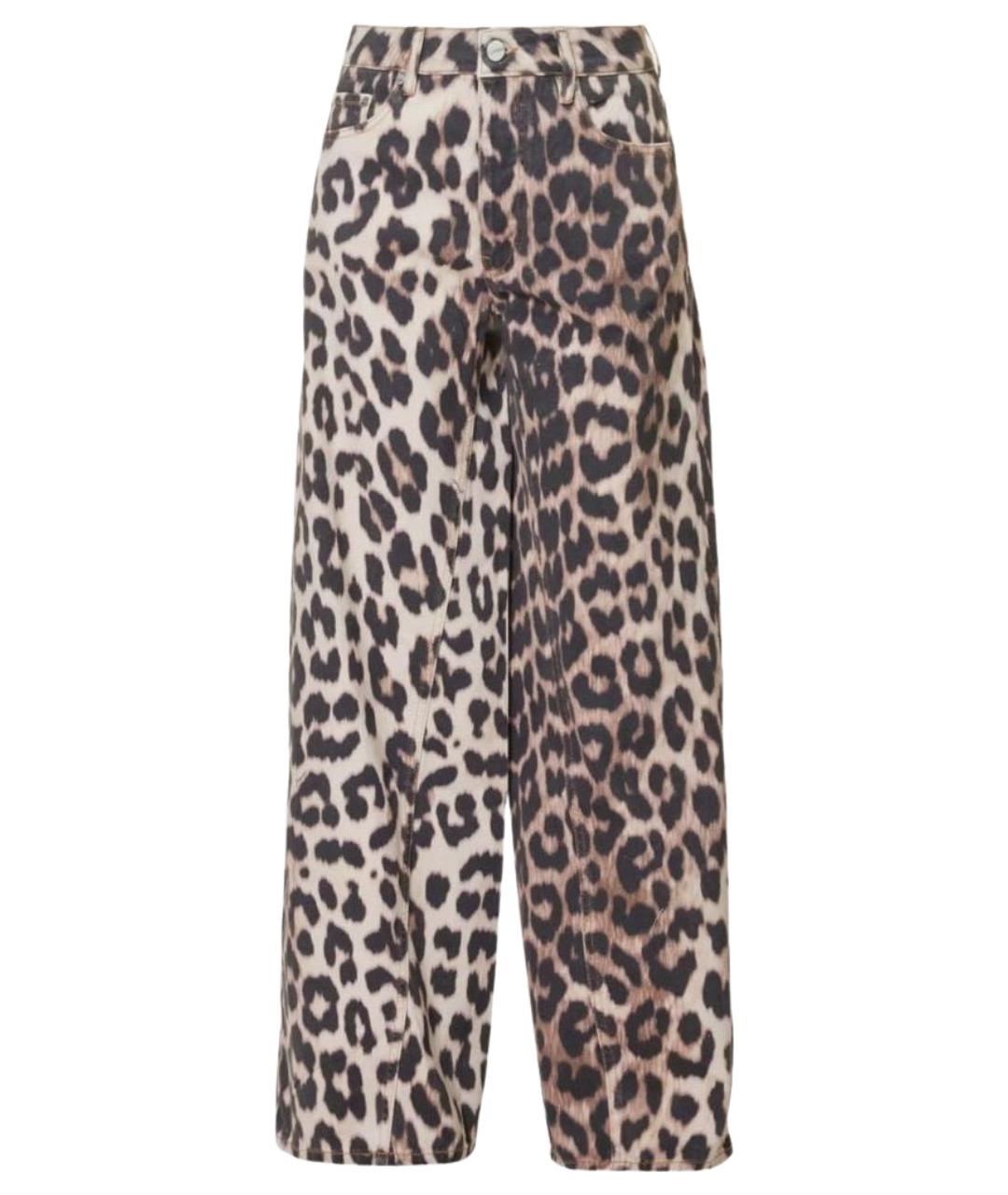 GANNI Коричневые хлопковые прямые джинсы, фото 1