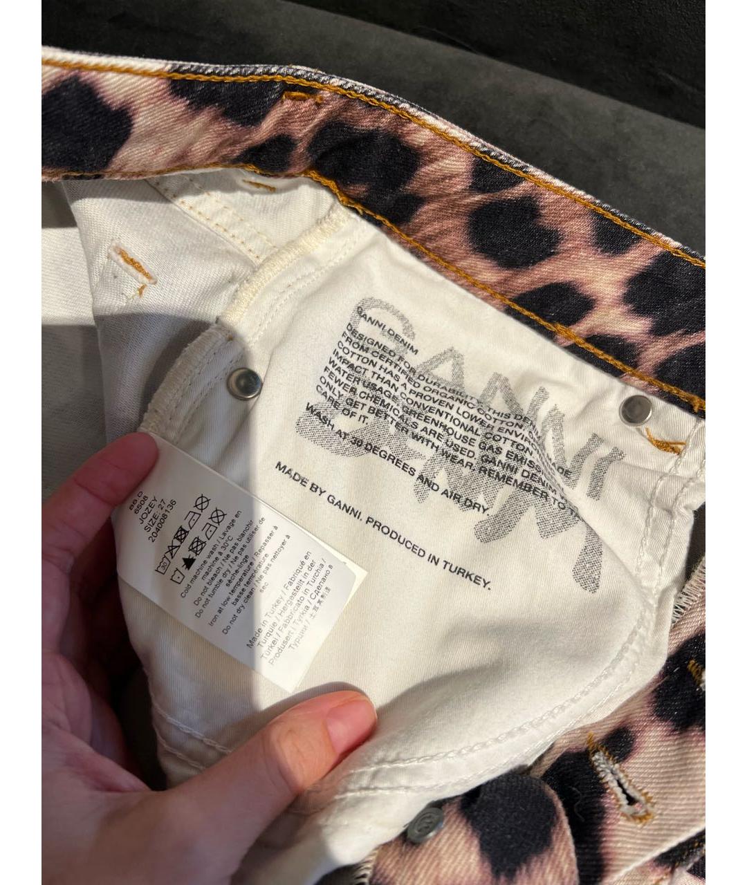 GANNI Коричневые хлопковые прямые джинсы, фото 4