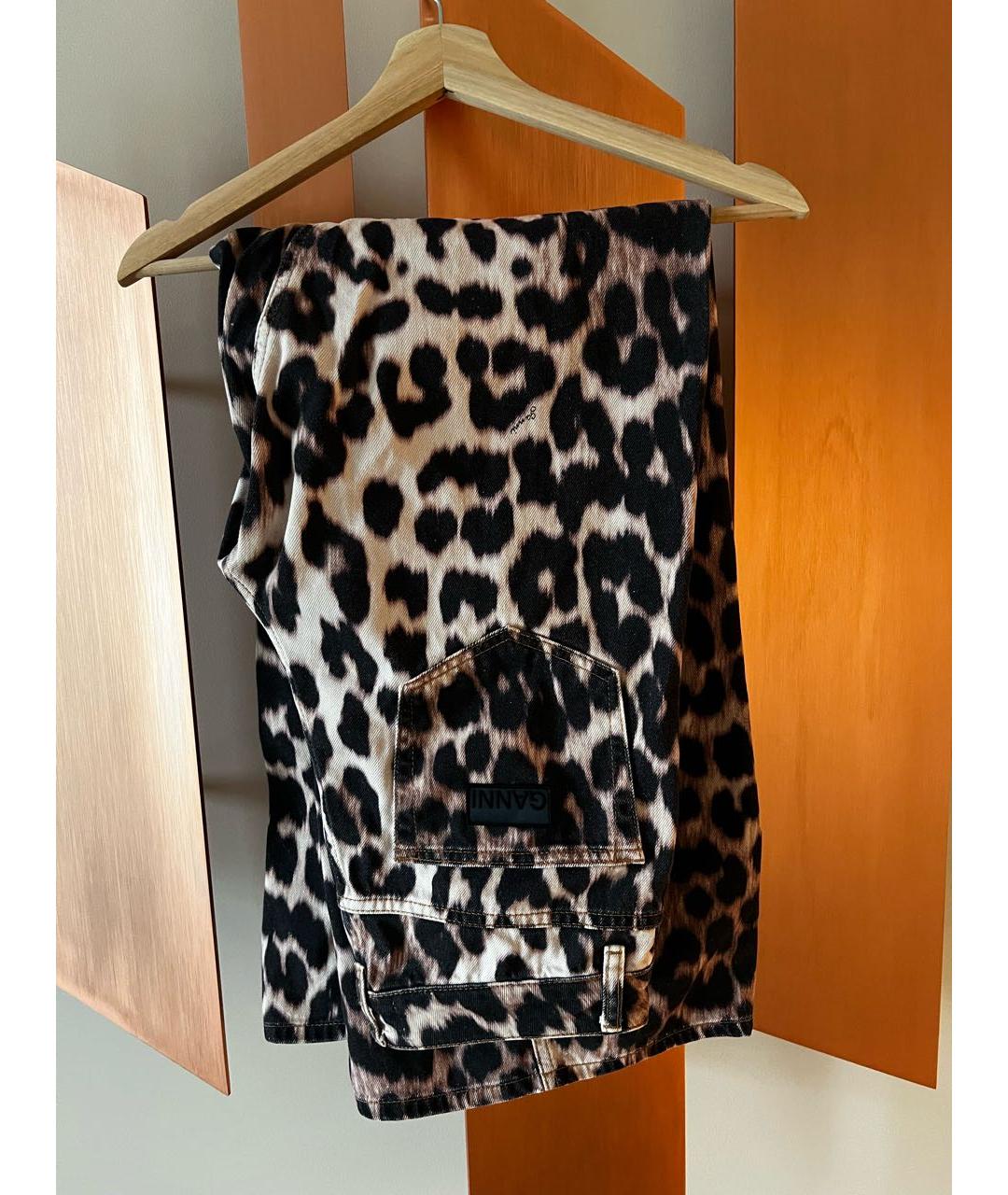 GANNI Коричневые хлопковые прямые джинсы, фото 2